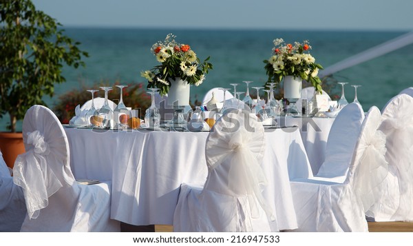 Outdoor Table Setting Wedding Reception By Stock Photo Edit Now