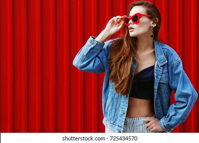 Fashion Model In Denim Images Stock Photos Vectors Shutterstock