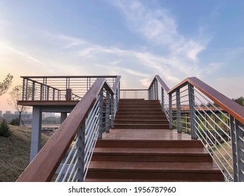 Outdoor Walking Ladder Under Blue Sky