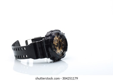 Outdoor watch,black color on isolated background