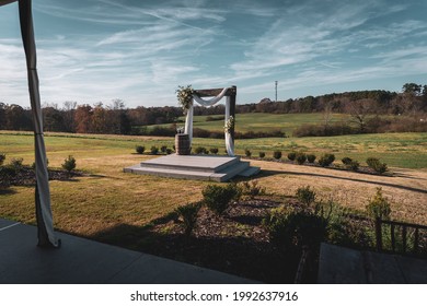 Outdoor Wedding Altar With Scenic View