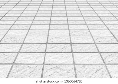 Outdoor White Stone Tile Floor Pattern And Background