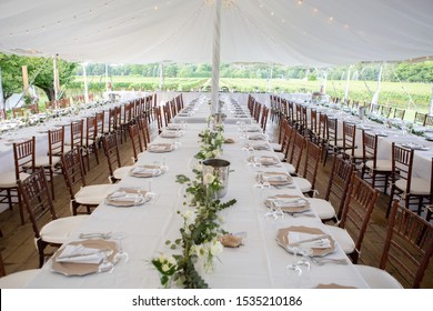 Outdoor Winery Banquet Table Placement And Setup