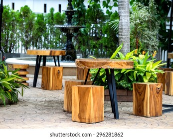 Outdoors Wood Furniture Natural Background