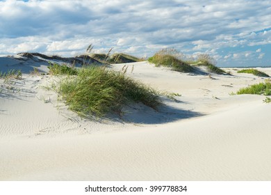 Outer Banks Sand Dunes And Grass Along The Coast Of North Carolina