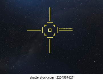 outer space with sky map geo tag coordinates, elements of this image furnished by nasa - Shutterstock ID 2234589627
