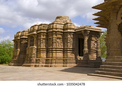 Outer View Of The Sun Temple. Built In 1026 - 27 AD During The Reign Of Bhima I Of The Chaulukya Dynasty, Modhera, Mehsana,  Gujarat