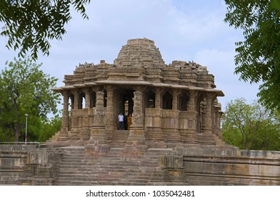 Outer View Of The Sun Temple. Built In 1026 - 27 AD During The Reign Of Bhima I Of The Chaulukya Dynasty, Modhera, Mehsana,  Gujarat