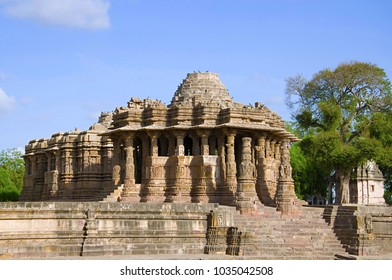 Outer View Of The Sun Temple. Built In 1026 - 27 AD During The Reign Of Bhima I Of The Chaulukya Dynasty, Modhera, Mehsana,  Gujarat