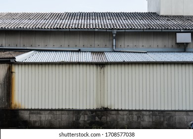 Outer Wall Of Old Tin;Corrugated Galvanised Iron