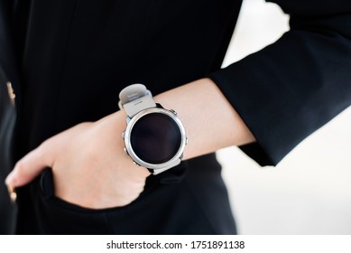 Woman Wearing Watch Images Stock Photos Vectors Shutterstock