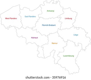 Outline Belgium Map Provinces Stock Photo 35976916 | Shutterstock