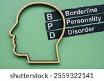 Outline of head and the phrase BPD borderline personality disorder.