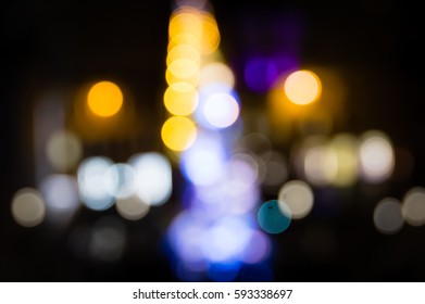 Out-of-focus, Specular Highlights Of City Lights.