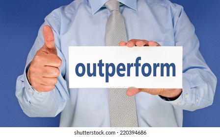 Outperform - Businessman With Thumb Up