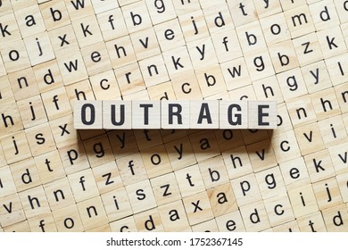 Outrage Word Concept On Cubes