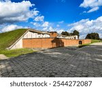 Outside of 9th Fort of Kaunas, Lithuania, part of Kaunas Fortress complex, point of transfer of political prisoners to Soviet labour camps, used as death camp mostly for Jewish prisoners