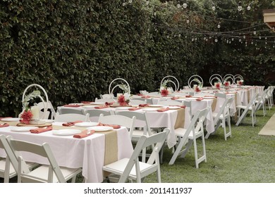 Outside Backyard Garden Wedding Reception 