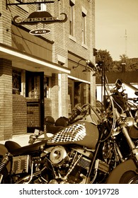 Outside Biker Bar Named Whiskerz Pub In Easthampton Massachusetts