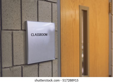 Outside class room in corridor at school