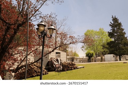 Outside during the solar eclipse 
