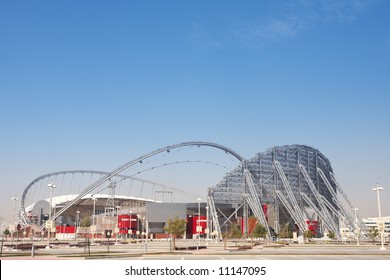 Outside Khalifa Sports Stadium In Doha, Qatar, Middle East, Where The 2006 Asian Games Were Hosted And Location For The Proposed 2016 Olympic Games (wide Angle Lens Distortion On Edges) HDR Image