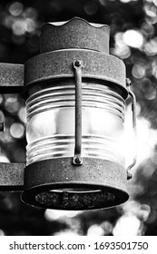 Outside Light Fixture In Black And White