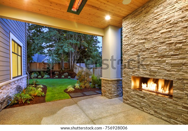 Outside Patio Features Natural Wood Plank Stock Image Download Now