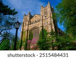 The outside of the reading room of the University of Michigan Law School in Ann Arbor. Below the reading room lies the large library.