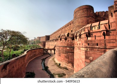 Outside Of The Red Fort In Agra, India