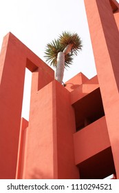 Outside Of The Red Wall Building By Ricardo Bofill In Calp, Spain