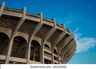 Outside Stadium With Beautiful Blue Sky