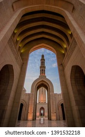 Outside view from Sultan Qaboos Grand Mosque, Muscat Oman