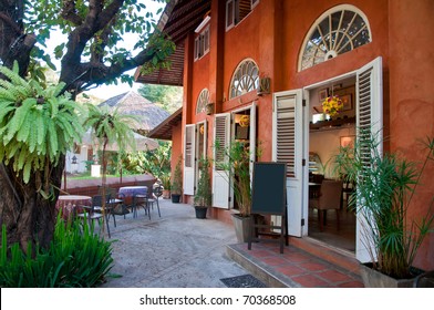 Outside View Of Vintage Style Coffee Shop, Italian Style