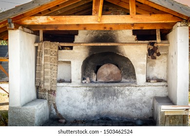 Outside Village Wood Oven Isolated