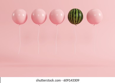 outstanding balloon watermelon concept on pastel pink background for copy space. minimal concept. - Powered by Shutterstock