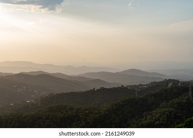 Outstanding golden hour mountains landscape