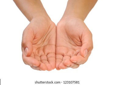 Outstretched Cupped Hands Young Woman Stock Photo Edit Now