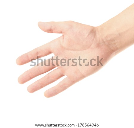 Outstretched hand gestures, isolate on white background