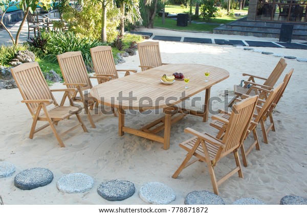 Ouval Extended Table Arm Chair Teak Stock Photo Edit Now 778871872