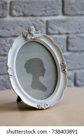 Oval Ancient Frame With Angel For Your Picture, Photo