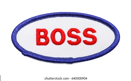 Oval Boss Uniform Work Patch Isolated On White Background.