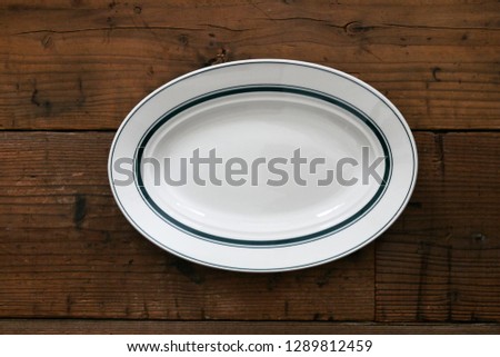 Oval dishes on the table