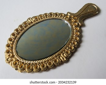 Oval Mirror With Gold Plated Frame