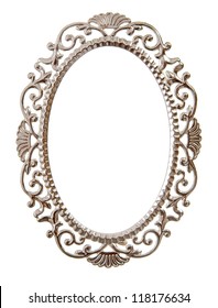 Oval Ornate Frame Isolated On White