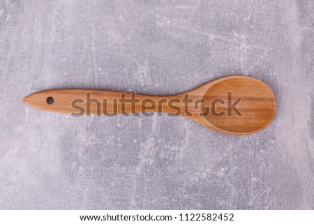 An oval wooden spoon