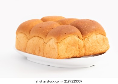 Oven Fresh Pillowy Bread Rolls Bombay Ladi Pav Buns Bread Is Made In Local Bakeries In India. Used In Traditional Street Food Like Paav Bhaji Or Vada Paw Or Misal Paaw. White Background And Copy Space - Shutterstock ID 2197223337