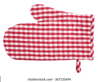 Oven Glove Red White Plaid