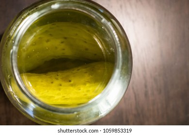 Over Head Shot Inside A Pickle Jar