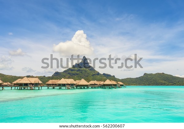 Over Water Bungalows Into Amazing Green Stock Photo Edit Now